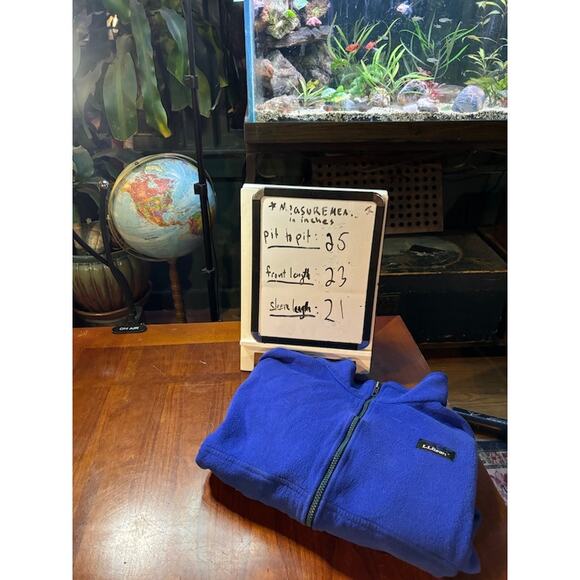 Vintage vtg L. L. Bean fleece jacket royal blue full zip sz women's XL coat - Picture 6 of 6